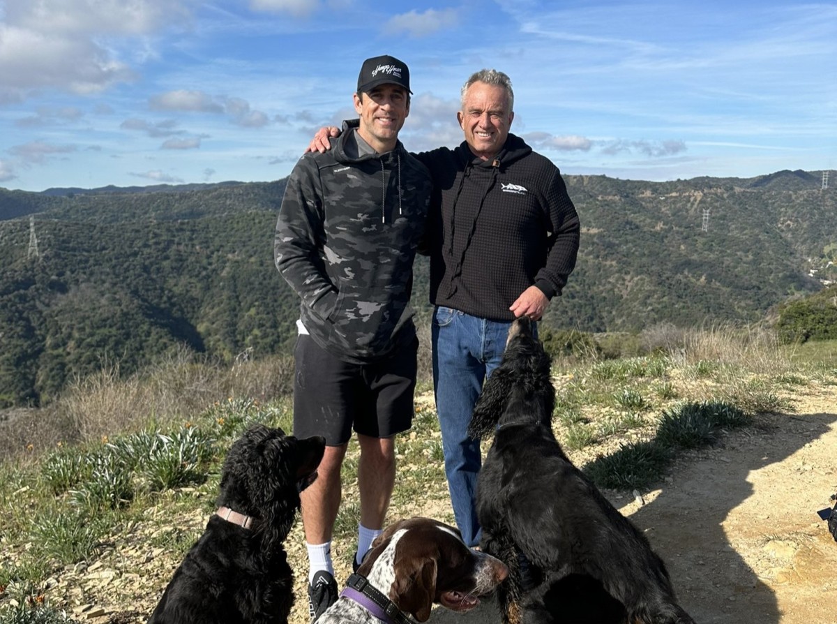 Aaron Rodgers and Robert F. Kennedy Jr.